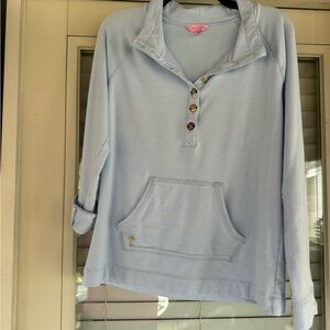 Lilly‎ Pulitzer light blue quarter button top size large